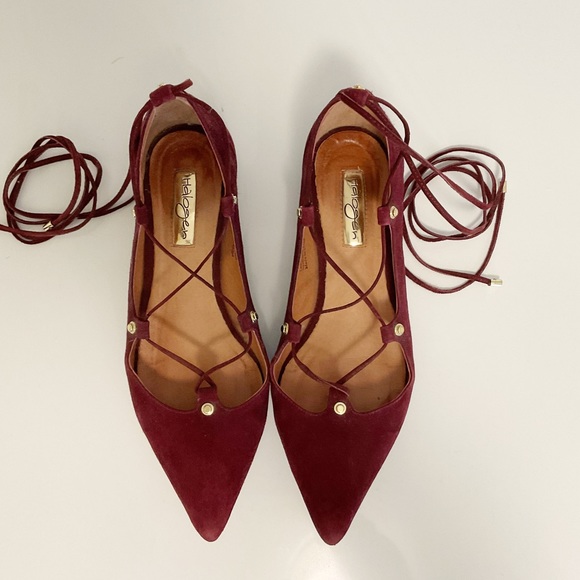 Halogen Lace Up Pointed Studded Ballet Flats - Picture 3 of 8